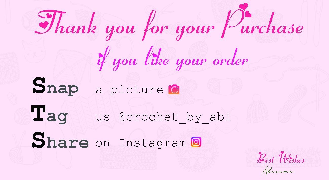 Crochet by Abi Official Thank You Note