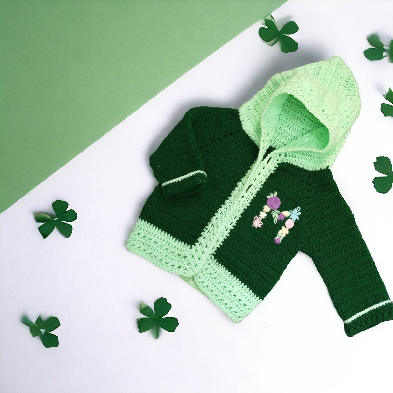 Shamrock Hooded Baby Coat with Monogram