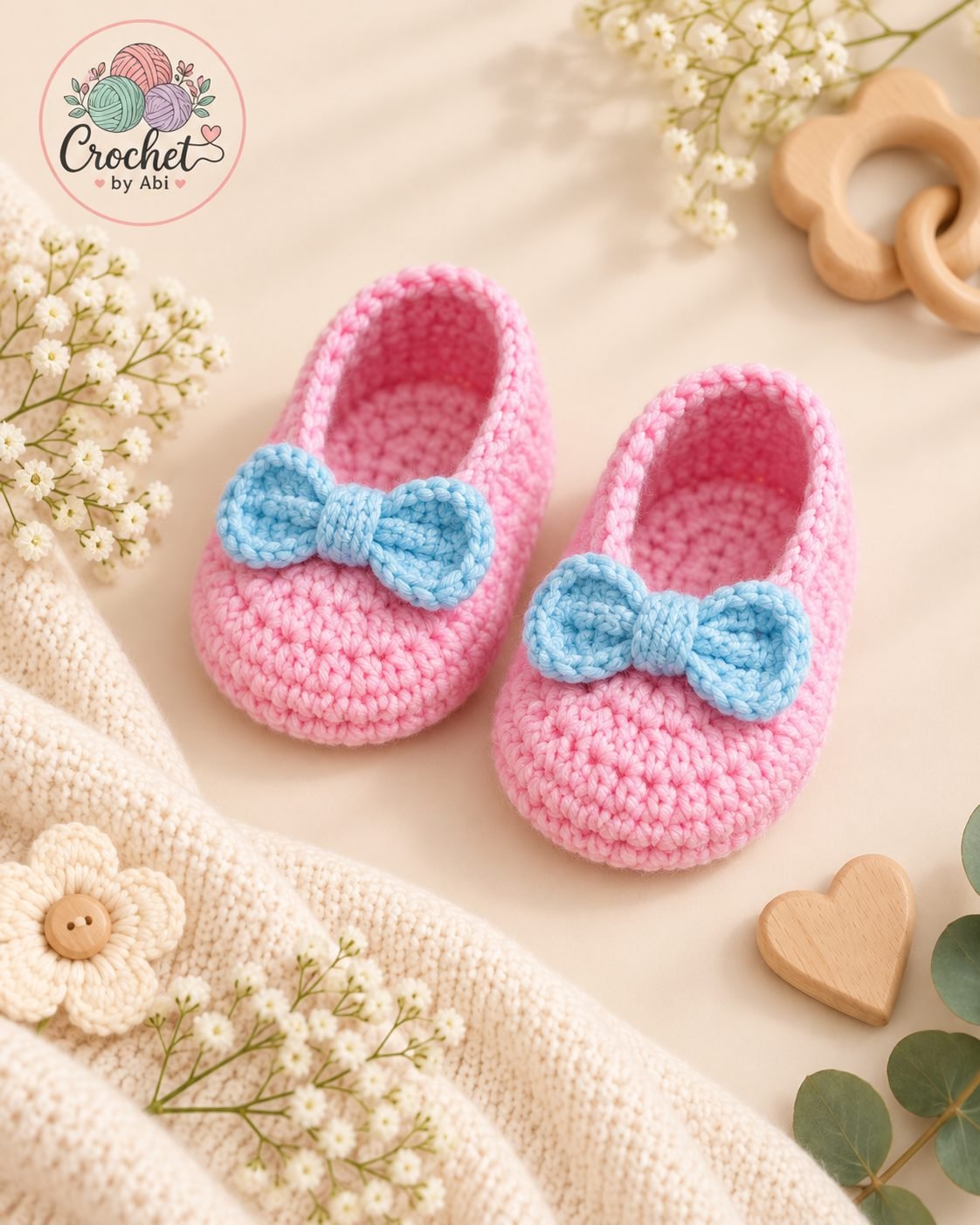 Sweet Blossom Ballet Booties (Pink)